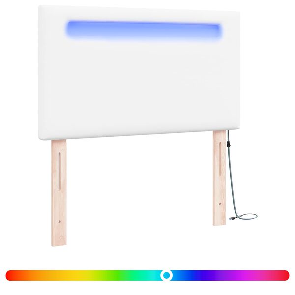vidaXL LED peatoed Valge 100 cm Kunstnahk