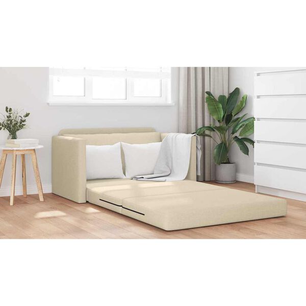 vidaXL Diivanvoodi 110cm cream kangas