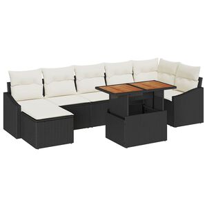 vidaXL Aia s&ouml;&ouml;gilaudade komplekt padjaga 8 pcs Must ja kreem
