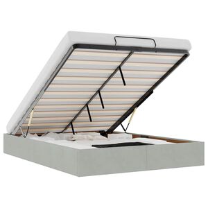 vidaXL ottomani voodiraam ilma madratsita, helehall, 140x200 cm, samet