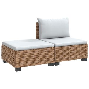 vidaXL 2 tk Rattani Lounge Komplekt Patjadega GENDT Looduslik rattan