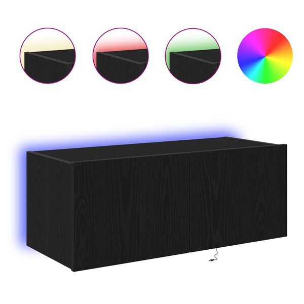 vidaXL TV Seina Kapp Must tamm 80 x 35 x 31 cm Tehispuit