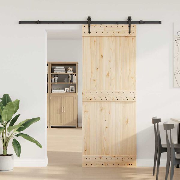 vidaXL liugukse tarvikute komplekt 213,5 cm terasest, must