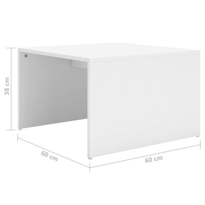 vidaXL 3 tk kohvilaudade komplekt, valge, 60x60x38 cm, puitlaastplaat