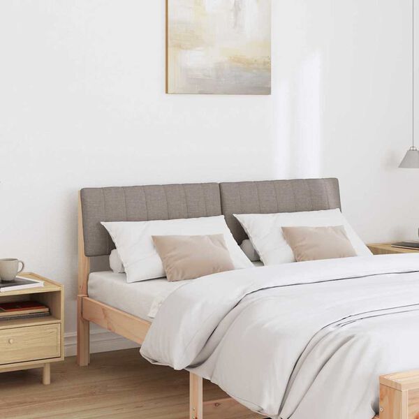 vidaXL Polsterdatud voodiots Pruunikashall 140 cm Tahke m&auml;nd