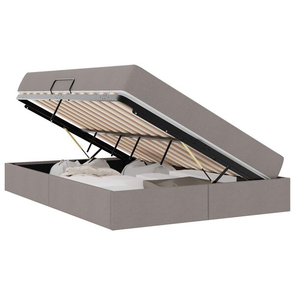 vidaXL Voodi hoiukohaga ja madratsiga Pruunikashall 140 x 200 cm