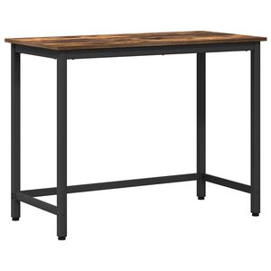 vidaXL laud Suitsetatud tamm 80 x 50 x 76,5 cm T&ouml;&ouml;deldud puit ja teras