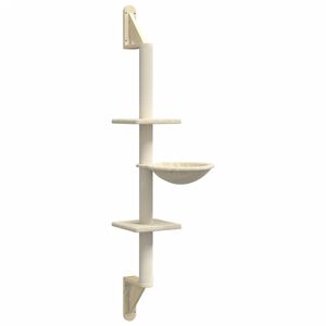 vidaXL seinale kinnitatav kassi kraapimispost, kreemjas, 142,5 cm
