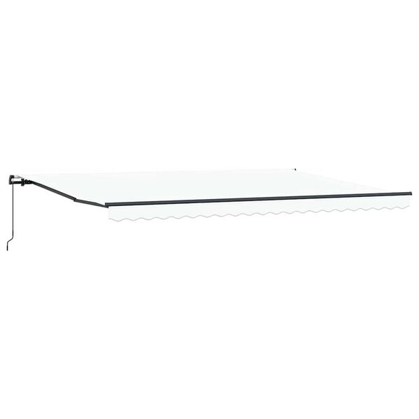 vidaXL K&auml;igukohandatav varikatus Valge 500 &times; 350 cm Pol&uuml;ester ja teras