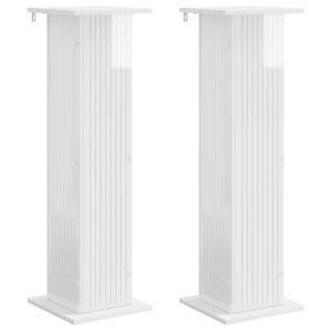 vidaXL Taimede alus 2 pcs K&otilde;rgl&auml;ikega valge 30,5 x 30 x 100,5 cm