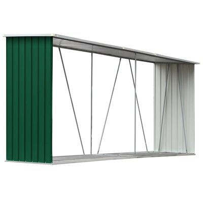 vidaXL puukuur tsingitud terasest, 330 x 84 x 152 cm, roheline