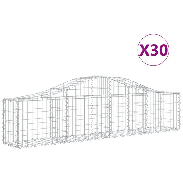 vidaXL kaarekujulised gabioonkorvid 30 tk, 200x30x40/60 cm, raud