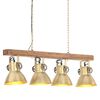 vidaXL t&ouml;&ouml;stuslik laelamp, messing, E27, mangopuit