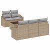 vidaXL Diivanikomplekt padjaga 6 pcs Beež ja hall pol&uuml;rotang