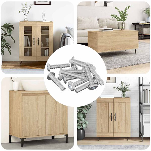 vidaXL Lukustus Kruvi &Uuml;ksv&auml;rviline 12 pcs H&otilde;bedane M6 x 30 mm Teras