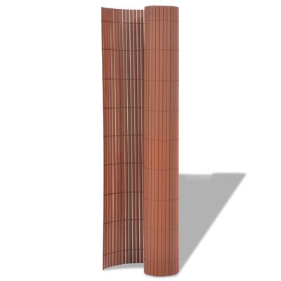 vidaXL kahepoolne piirdeaed, PVC 90 x 500 cm, pruun