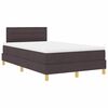 vidaXL LED Box Spring Voodi peaga Tume pruun 120 x 200 cm kangas