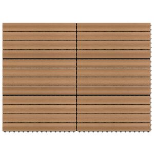 vidaXL terrassiplaadid, 6 tk, WPC, 60 x 30 cm, 1,08 m², pruun
