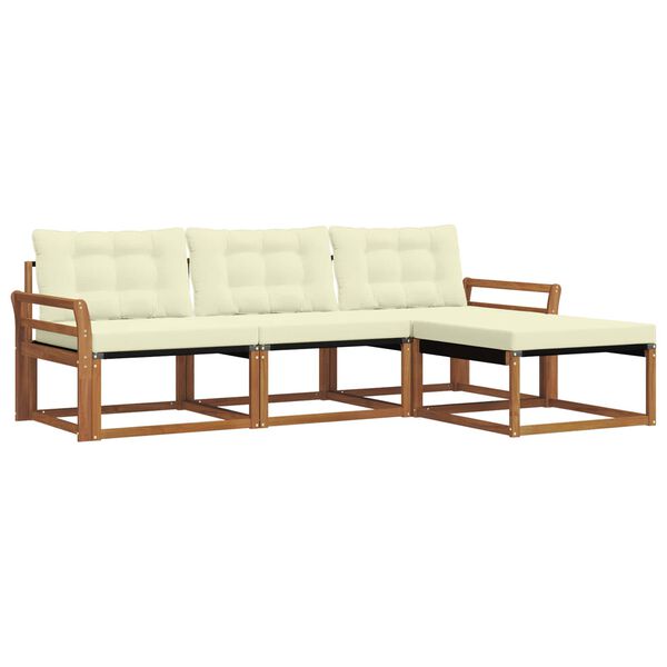 vidaXL V&auml;li diivanikomplekt padjaga 4 pcs Looduslik ja kreem