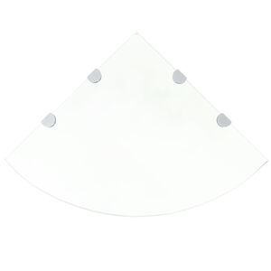 vidaXLi nurgariiul kroomitud tugedega, klaas, l&auml;bipaistev 45 x 45 cm