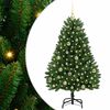 vidaXL Tehisj&otilde;ulupuu 150 cm 150 LED-i Soe valge PVC ja teras Roheline