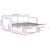 vidaXL diivanvoodi väljatõmmatav ja sahtlitega madratsita, 100x200 cm
