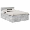 vidaXL Voodi raam peaga Betoonhall 150 x 200 cm Tehispuit