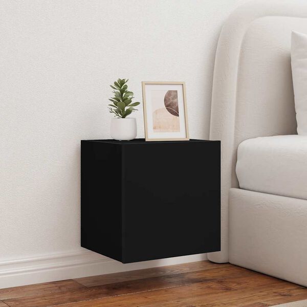 vidaXL teleri seinakapp LED-tuledega, must, 40,5 x 35 x 40 cm