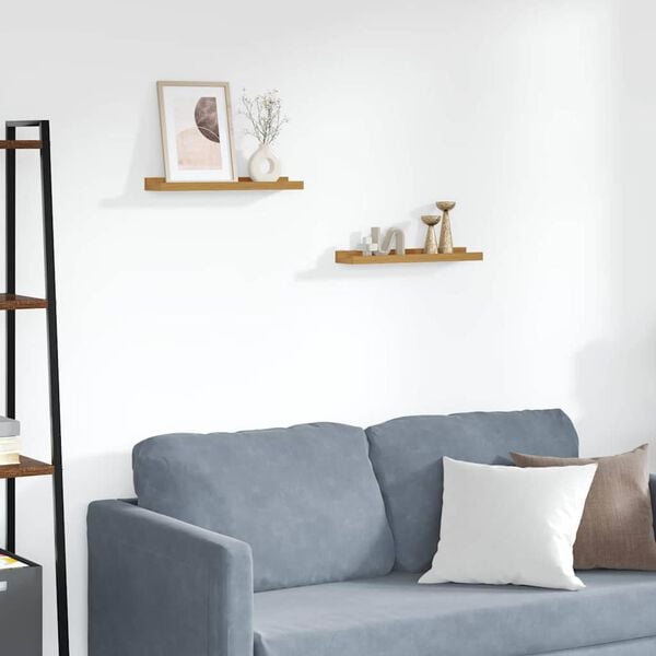 vidaXL Seinariiul riiuliga 2 pcs Beež 40 x 9 x 3 cm Tehispuit