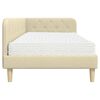 vidaXL Nurgavoodi raam madratsiga peaga cream 100 x 200 cm kangas