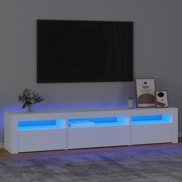 vidaXL telerialus LED-tuledega, valge, 195x35x40 cm