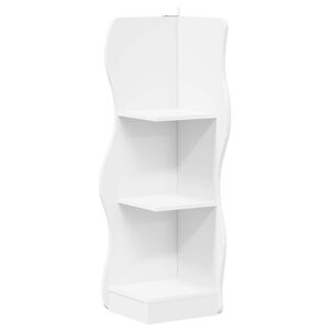 vidaXL Nurgariiul riiuliga Valge 34 x 33 x 102 cm Tehispuit