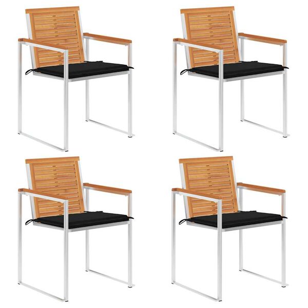 vidaXL aiatoolid istmepatjadega, 4 tk, akaatsiapuit