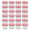 vidaXL valgete ja punaste kaantega klaasist moosipurgid 24 tk 110 ml