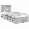 vidaXL Voodi raam sahtliga peaga Betoonhall 90 x 190 cm Inseneripuit