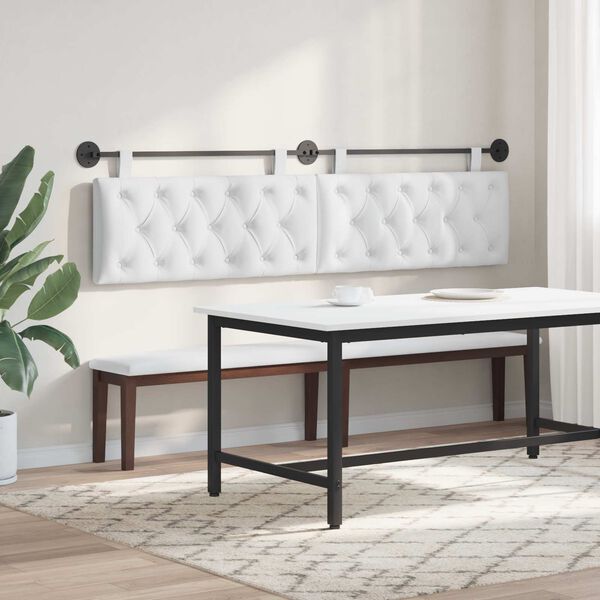 vidaXL Rippuv Peatoe Seinale kinnitatav Valge 210 x 55 x 7 cm kangas