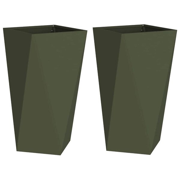 vidaXL Taimekast 2 pcs K&uuml;pset roheline 40 x 40 x 75 cm Teras