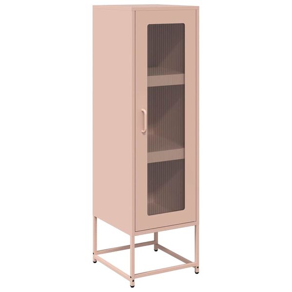 vidaXL Highboard Pink 36x39x123 cm K&uuml;lmvaltsitud teras