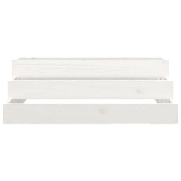 vidaXL taimekast, valge, 80 x 80 x 27 cm, männipuit