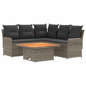 vidaXL M&ouml;&ouml;blisete padjaga 4 pcs Hall ja tumehall PE rattan