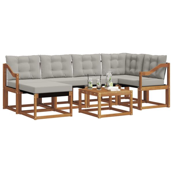 vidaXL V&auml;li diivanikomplekt padjaga 7 pcs Looduslik ja Hele Hall