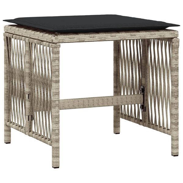 vidaXL 11-osaline aia s&ouml;&ouml;gim&ouml;&ouml;bli komplekt patjadega, hall, pol&uuml;rotang