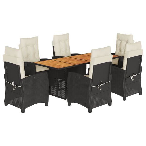 vidaXL 7-osaline aiamööbli komplekt patjadega, hall, polürotang