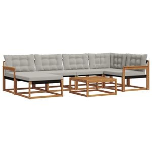 vidaXL V&auml;li diivanikomplekt padjaga 7 pcs Looduslik ja Hele Hall