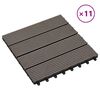 vidaXL Terrassiplaat 11 pcs Tume pruun 30 x 30 cm Puitplastik