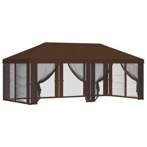 vidaXL Gazebo katte k&uuml;lgseinadega 6 x 3 m Pruun Pol&uuml;ester 190