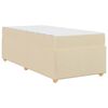 vidaXL Voodi raam madratsiga cream 100 x 200 cm kangas