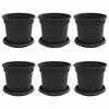 vidaXL Taimepotid 6 pcs Must &Oslash; 15 x 12 cm Plastmass