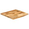 vidaXL lauaplaat, 80 x 80 x 2,5 cm, naturaalsete servadega, mangopuit