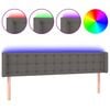 vidaXL LED-voodipeats, hall, 203x16x78/88 cm, kunstnahk